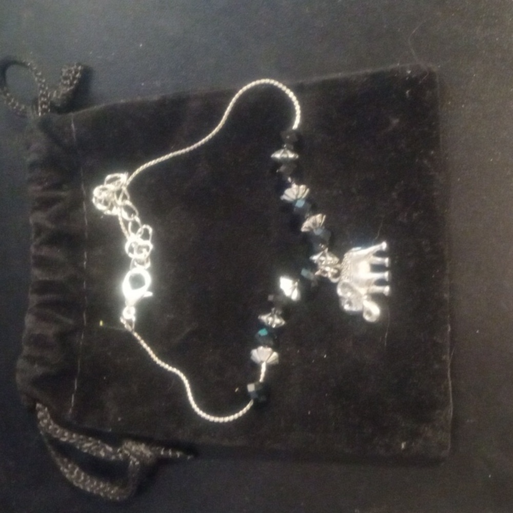 Silver Elephant Charm Bracelet with dustbag - Picture 2 of 3